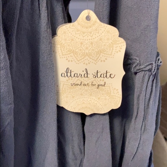 Altar'd State steel colored top, ties at front, M - Picture 5 of 12